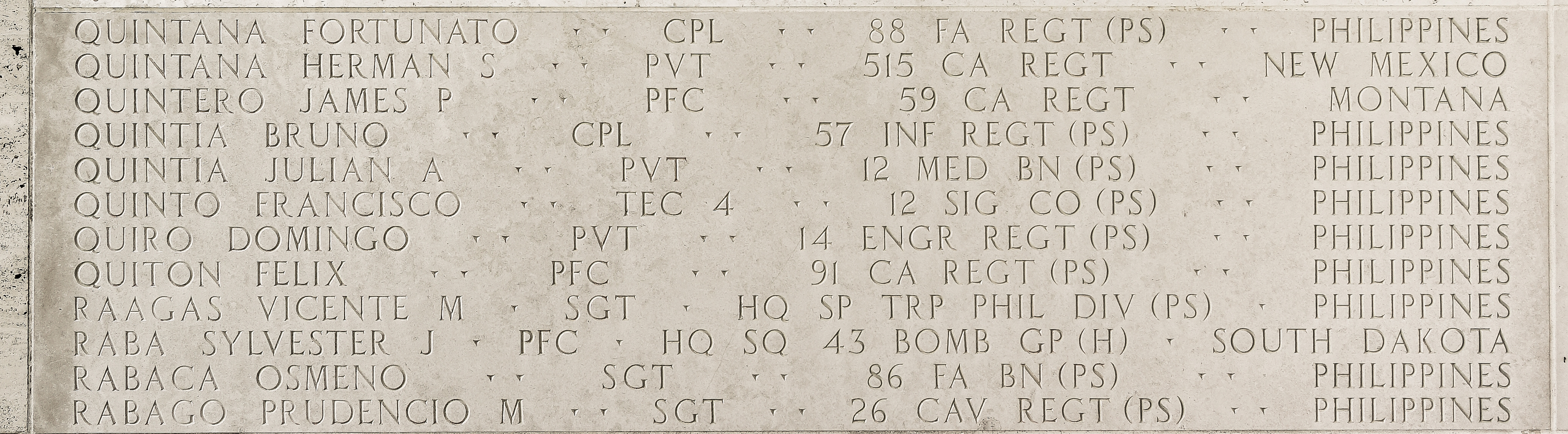 Herman S. Quintana, Private